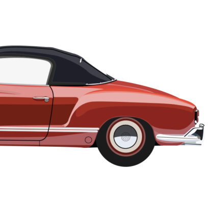 VW Karmann Ghia Cabrio T-shirt - Image 8