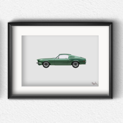 Ford Mustang ’67 “Bullit” Fastback Artprint - Image 3