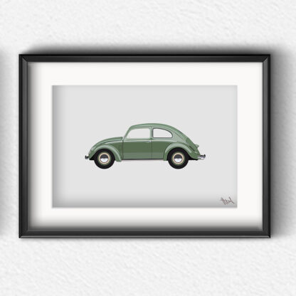 VW Beetle '58 Artprint - Image 3